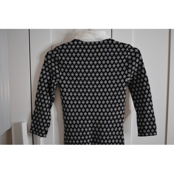 Trina Turk Bookish Collared knit black white Dress 3/4 sleeve XS - Picture 12 of 12